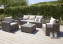 Sitzgruppe aus Polyrattan CALIFORNIA cappuccino für 5 Personen - Beige