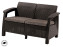 Gartensofa aus Polyrattan 2-platzig CORFU LOVE SEAT (braun) - Dunkelbraun