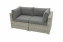 Gartensofa aus Polyrattan SEVILLA, 2-sitzer (grau) - Dunkelgrau