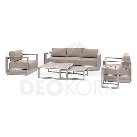 Aluminium-Set für 5 Personen MADRID NEU (Cappuccino)