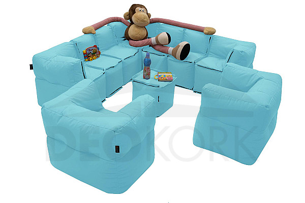 Modulares Kindertextilset MODULTEX KIDS (hellblau) - eigenes Set