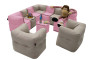 Gartenkinder-Textiltisch/Hocker MODULTEX KIDS (rosa)