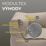 Textile modulare 3-Sitzer-Bank MODULTEX (Cappuccino)