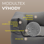 Textile modulare 3-Sitzer-Bank MODULTEX (graubraun)