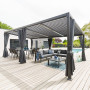 Gartenpavillon aus Aluminium LUXUS 6x3,5 m (Graphit)