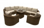 Ecklounge modular aus Polyrattan BORNEO LUXURY für 8 Personen (braun)