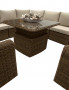 Ecklounge modular aus Polyrattan BORNEO LUXURY für 8 Personen (braun)